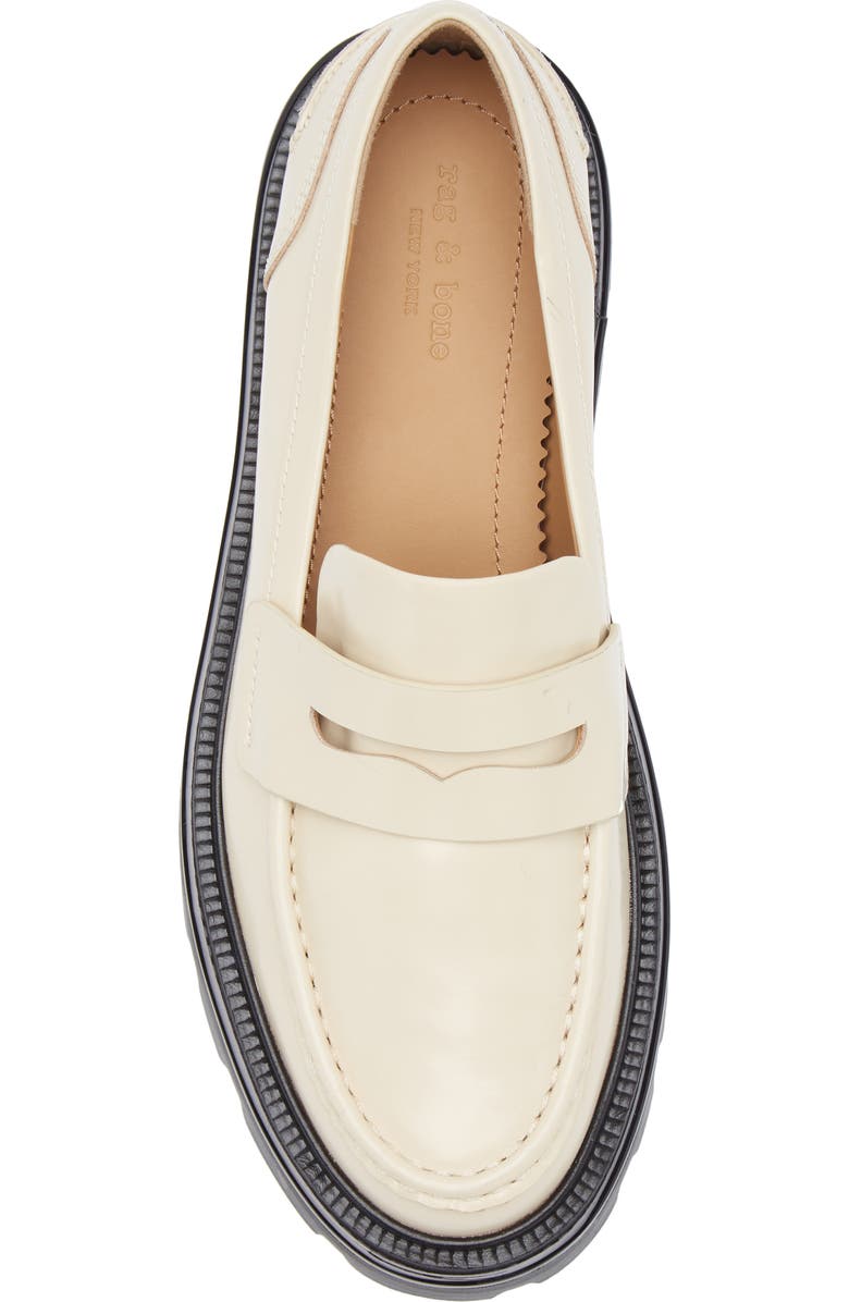 rag & bone Quinn Platform Penny Loafer, Alternate, color, Greige