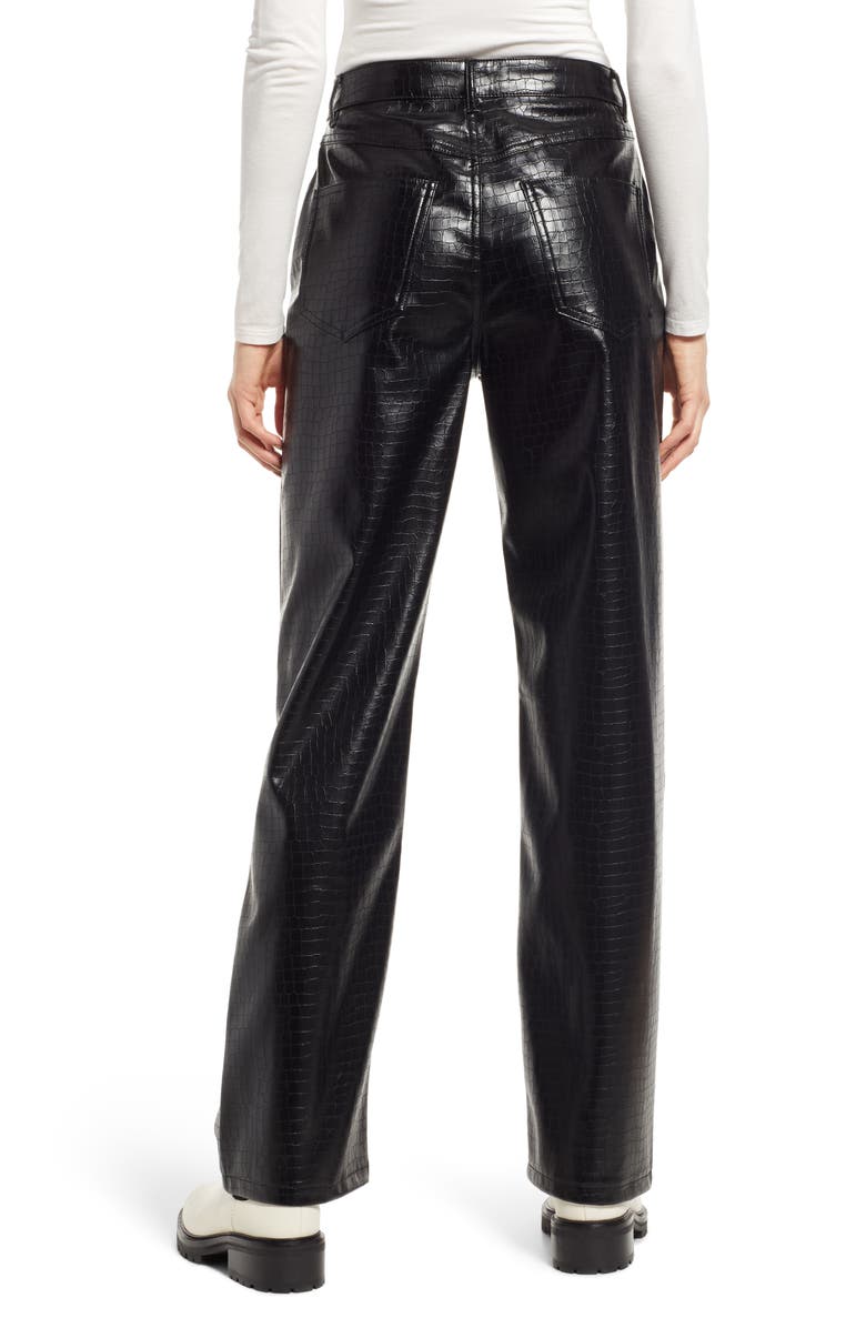 VERO MODA Kithy Croc Embossed Faux Leather Pants, Alternate, color,