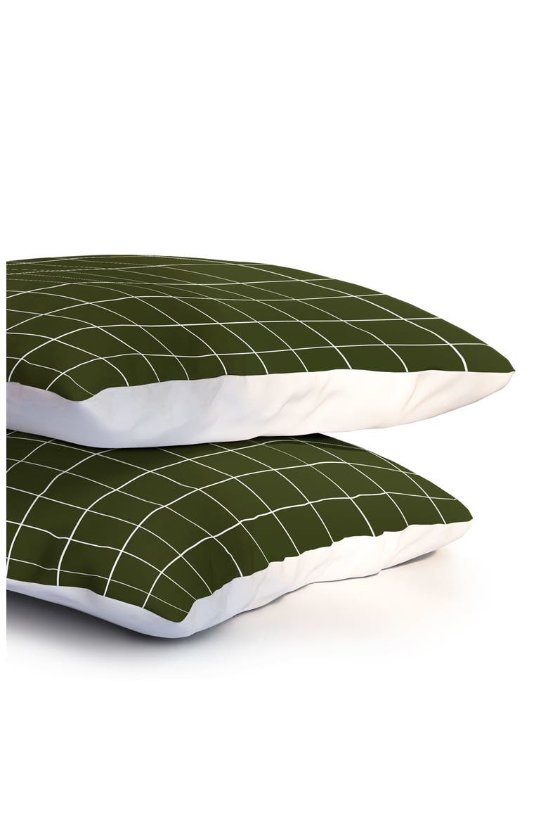 Grid Duvet Cover & Shams Set, Alternate, color, GREEN