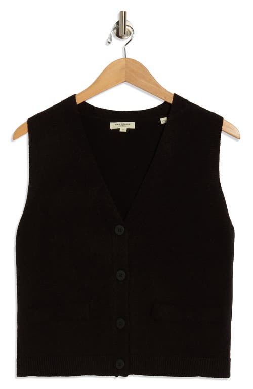 Max Studio V-neck Sweater Vest In Black