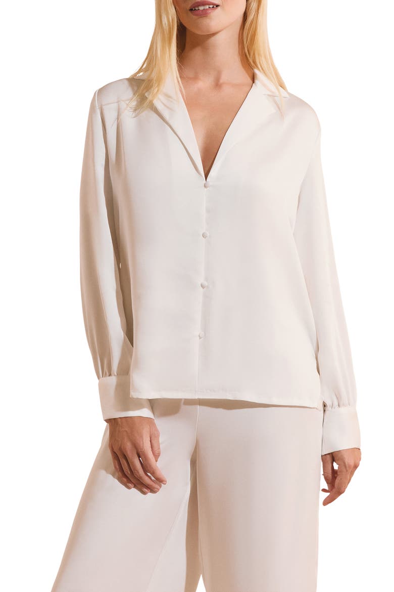 Bridal Bliss Satin Sleep Top, Main, color, WHITE