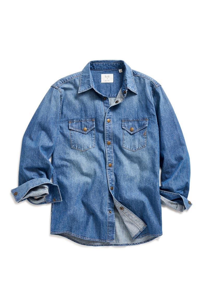 Rosedale Denim Snap-Up Shirt, Alternate, color, LIGHT INDIGO