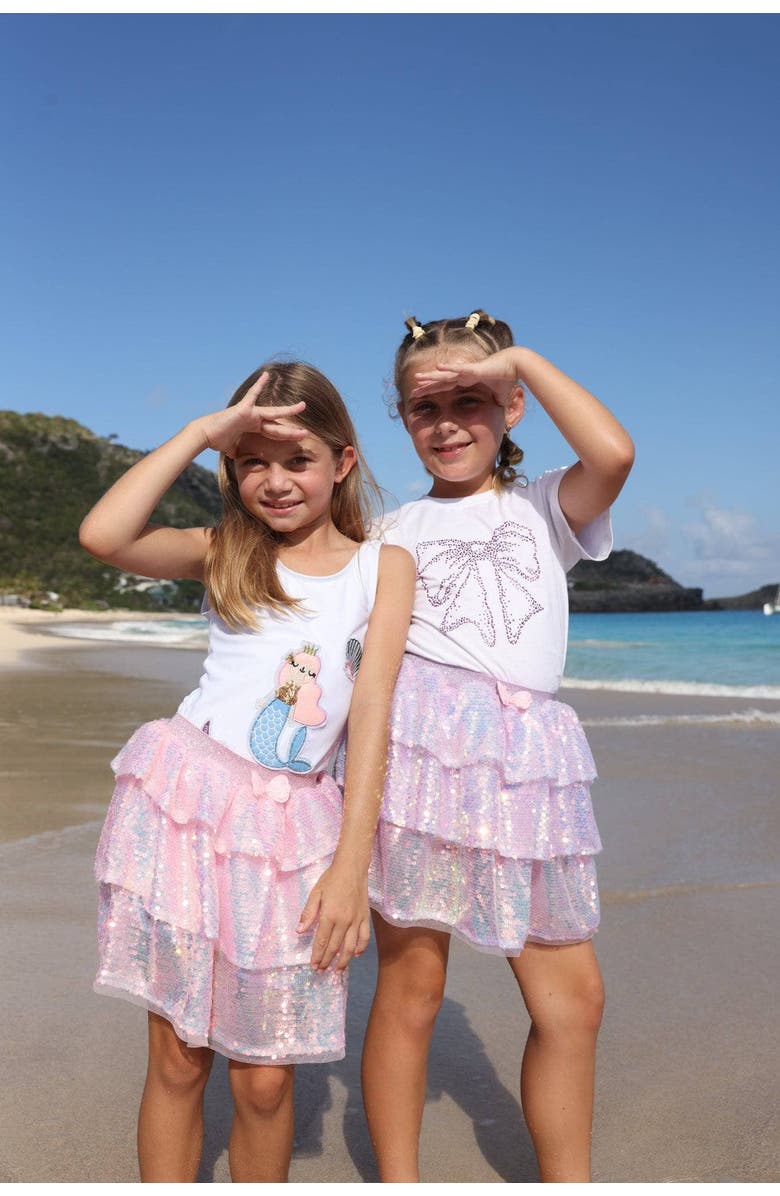 Lola + The Boys Iridescent Shimmer Sequin Skirt, Alternate, color, Lavender