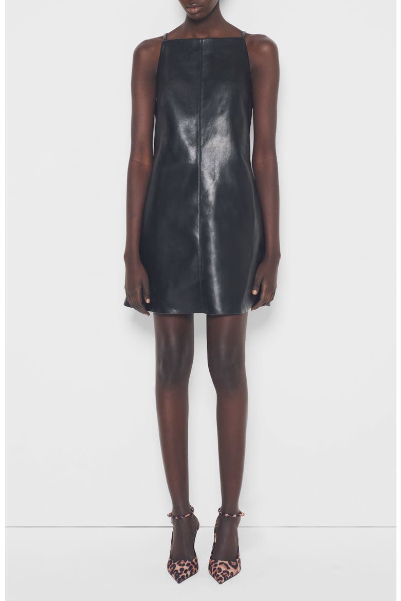 Faith Recycled Leather Dress, Main, color, Black