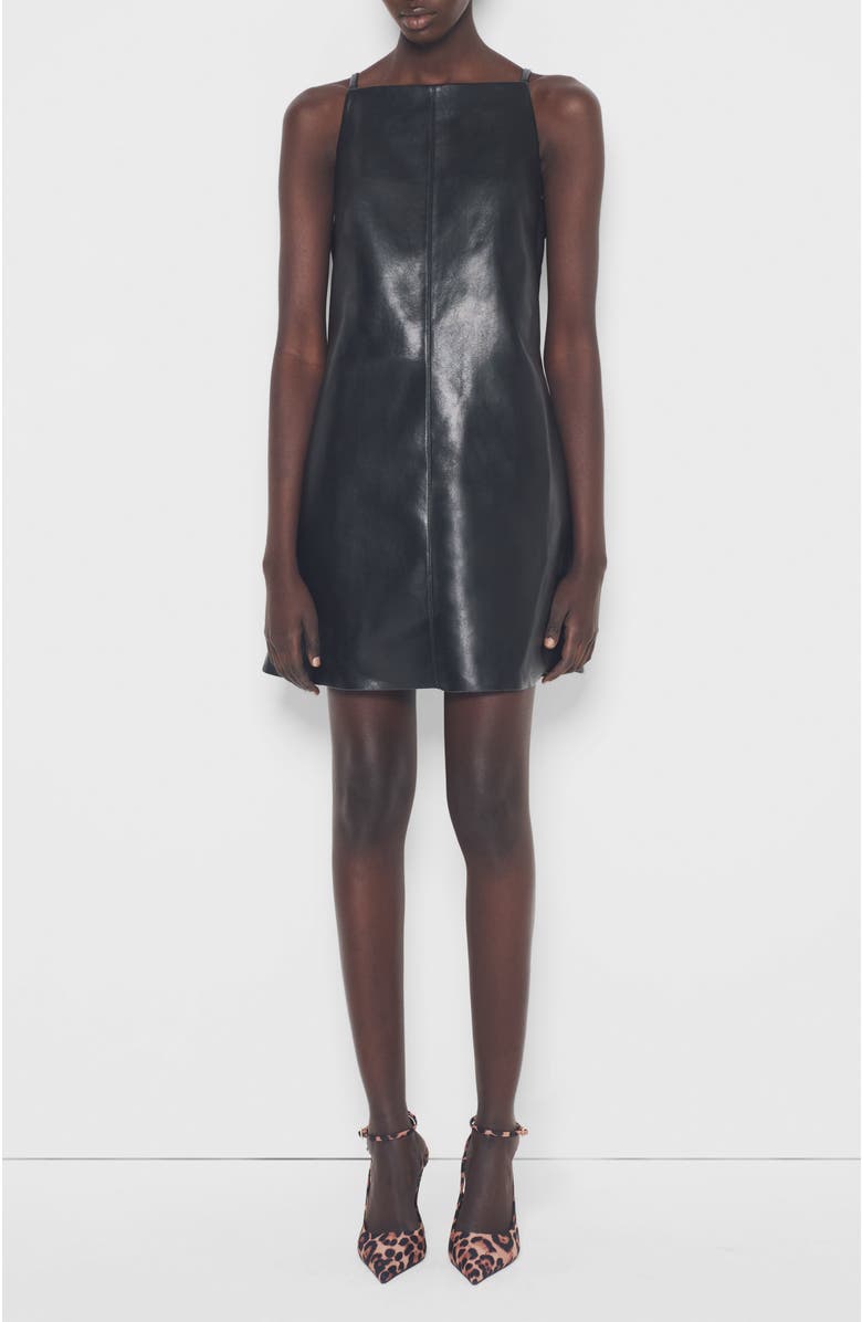 AS by DF Faith Recycled Leather Dress, Main, color, Black