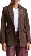 Avec Les Filles Plaid Longline Blazer