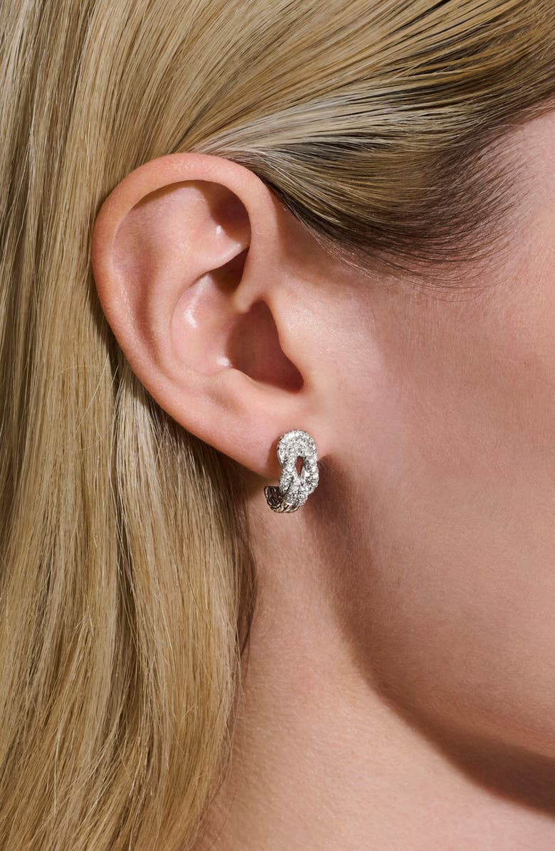 John Hardy Love Knot Earrings, Sterling Silver, Diamonds, Alternate, color, Silver