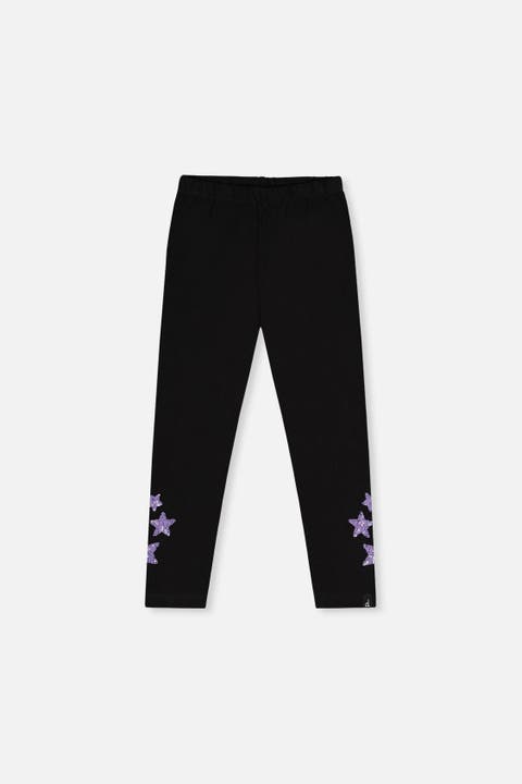 Organic Cotton Shimmer Star Jersey Leggings