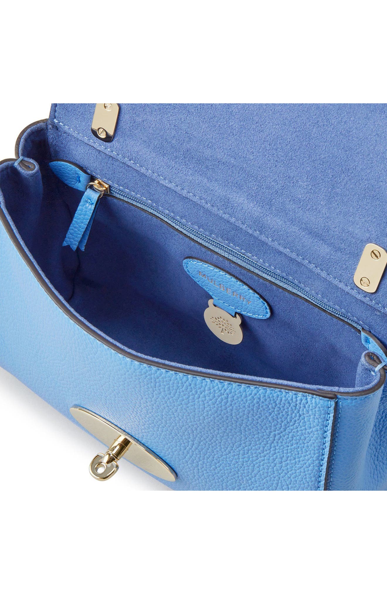 Lily Leather Shoulder Bag, Alternate, color, CORNFLOWER BLUE