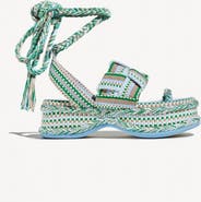 Amambaih Gabriela Braided Platform Sandal with Ankle Ties