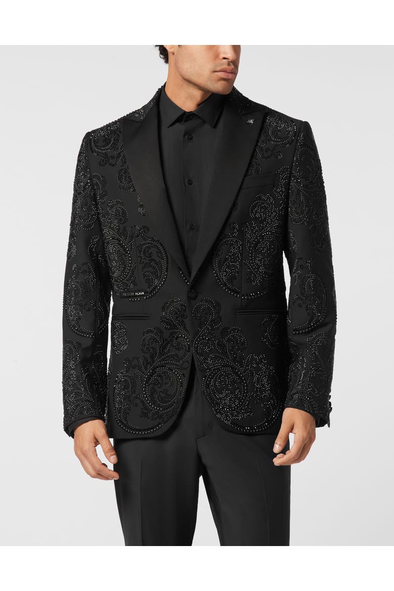 Wool Blazer Lord Fit Studs &Amp; Stones Stones Men, Main, color, black