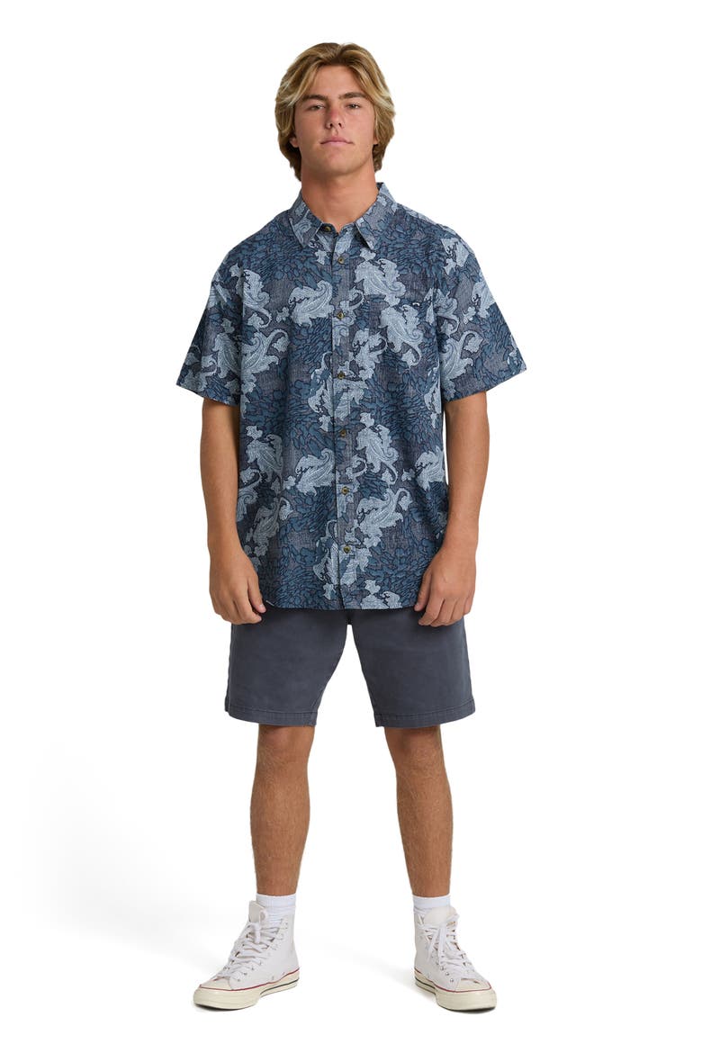 Sundays Paisley Short Sleeve Button-Up Shirt, Alternate, color, MID BLUE