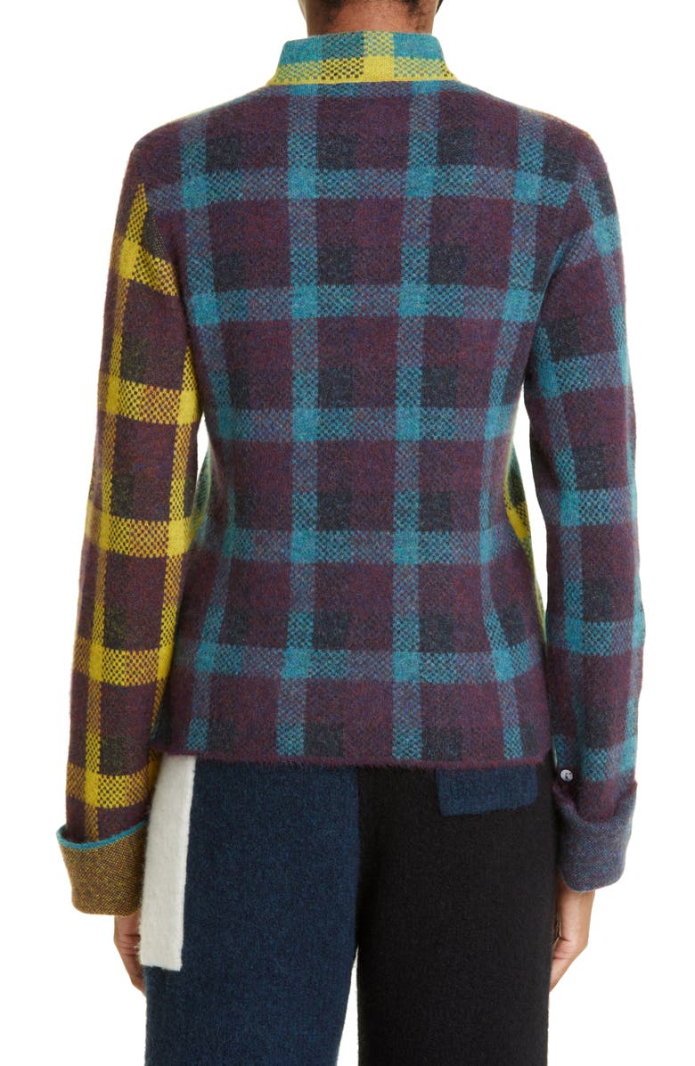 YanYan Bao Plaid Wool & Cotton Blend Sweater, Alternate, color,