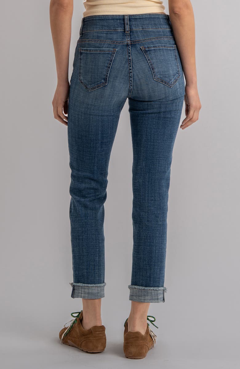 KUT from the Kloth Amy Frayed Mid Rise Crop Slim Straight Leg Jeans, Alternate, color, Wash