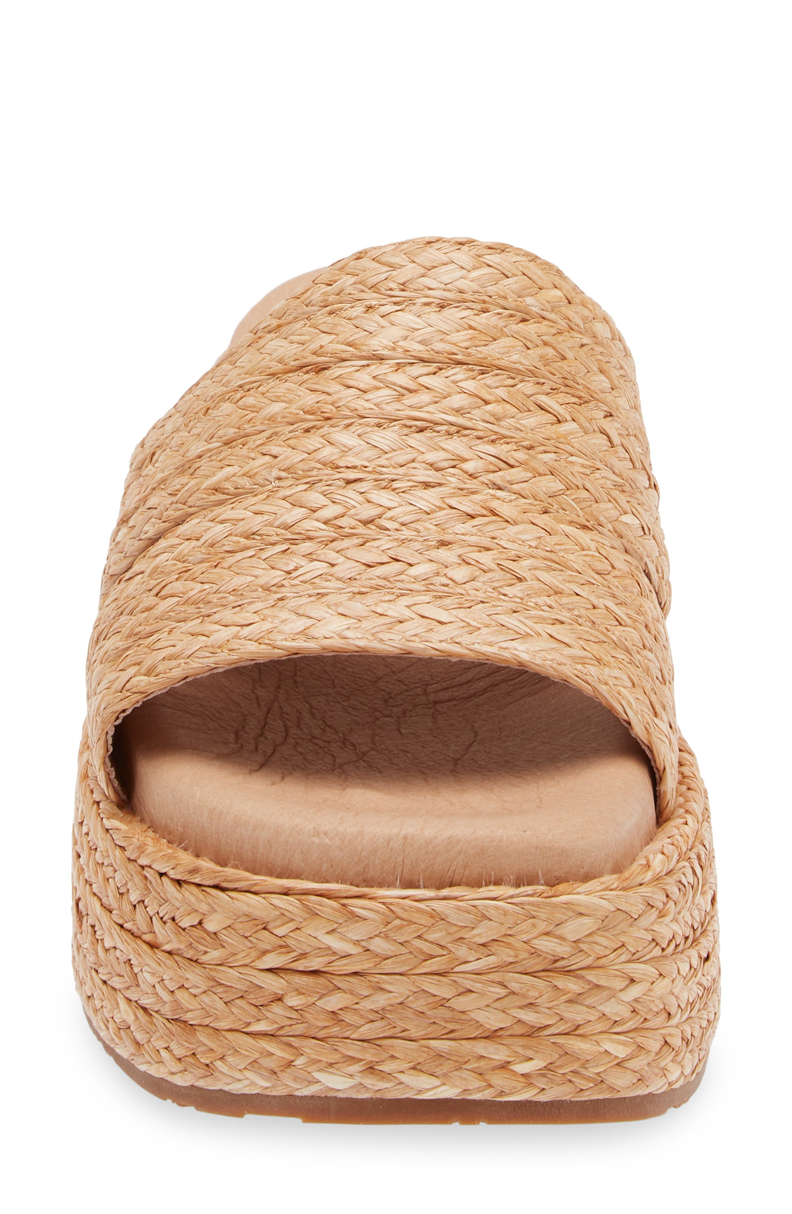 Chocolat Blu Larra Platform Slide Sandal, Alternate, color, Toast Raffia