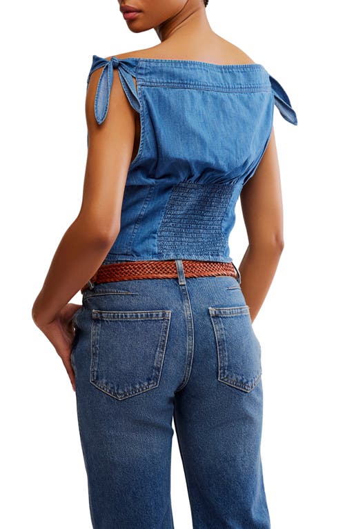 Shop Free People Louie Denim Off The Shoulder Top