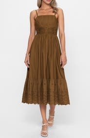 Cupshe Eyelet Sleeveless Midi Dress