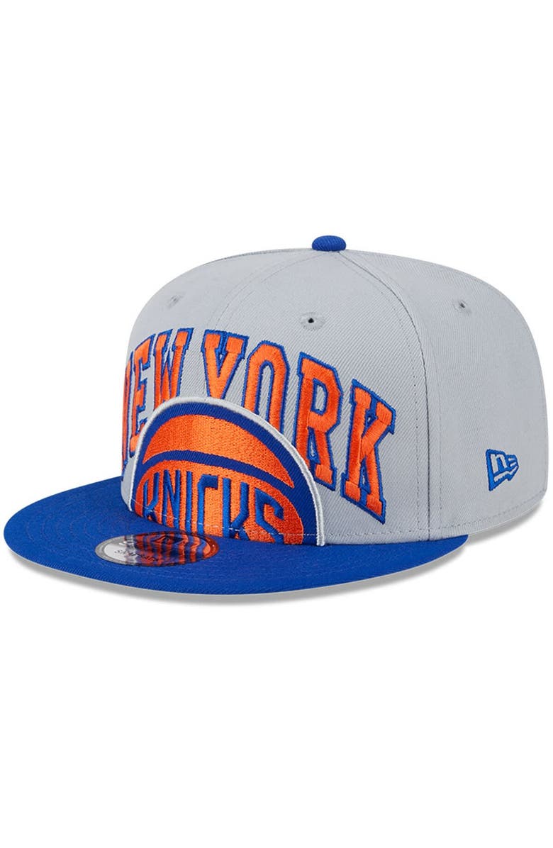 New Era Men's New Era Gray/Blue New York Knicks Tip-Off Two-Tone 9FIFTY Snapback Hat, Main, color, Gray