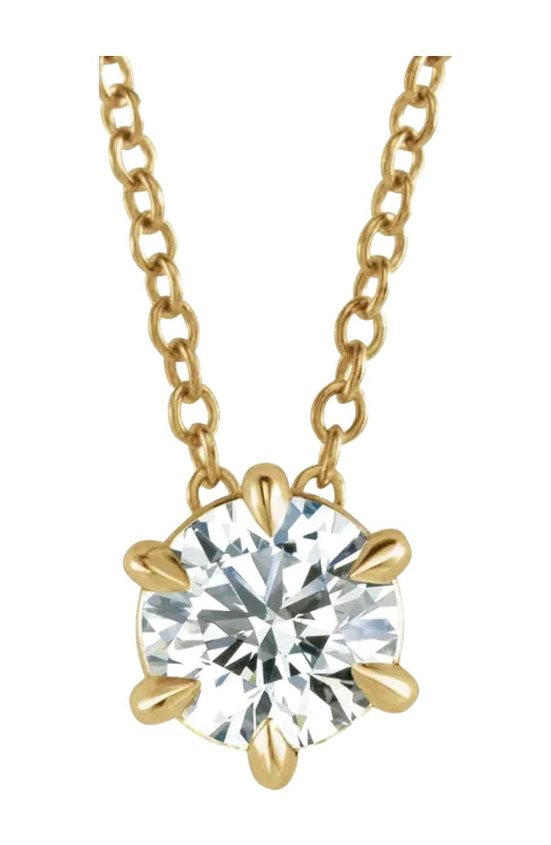 Bliss Diamond 14K Gold 1/2ct Solitaire Lab Grown Diamond Pendant Necklace, Main, color,