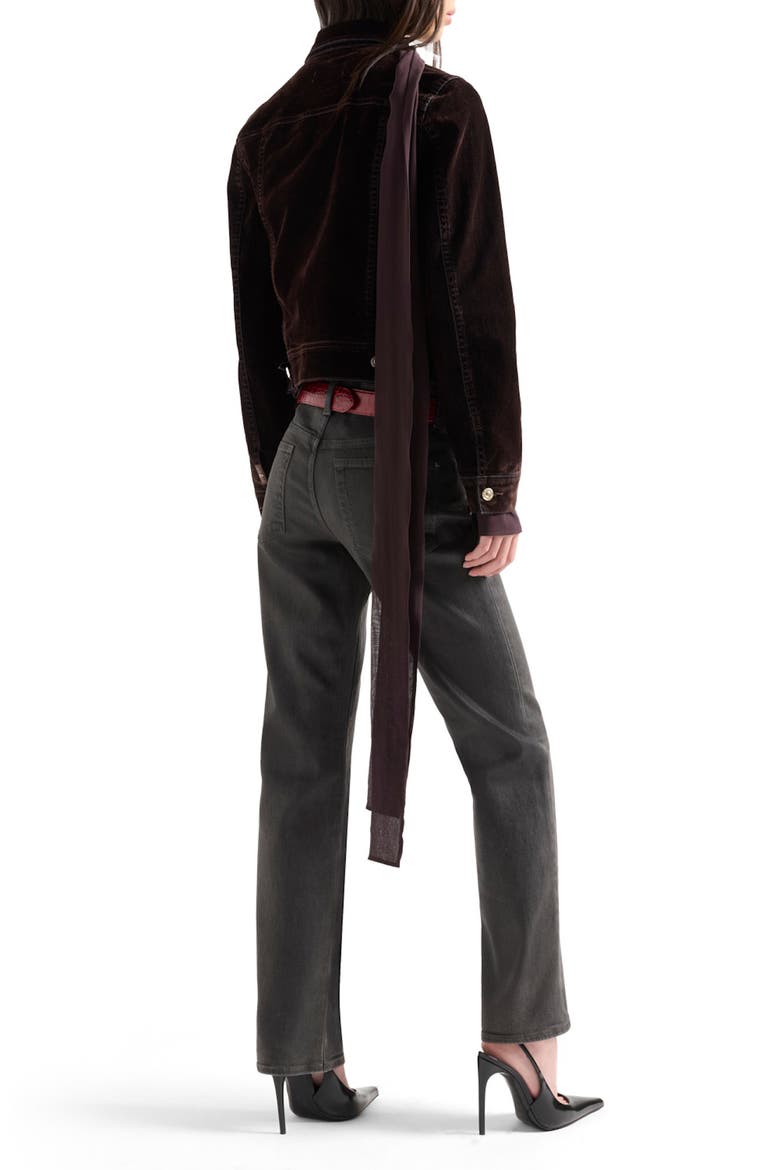 Adi Flocked Trucker Jacket, Alternate, color, FLOCK BROWN