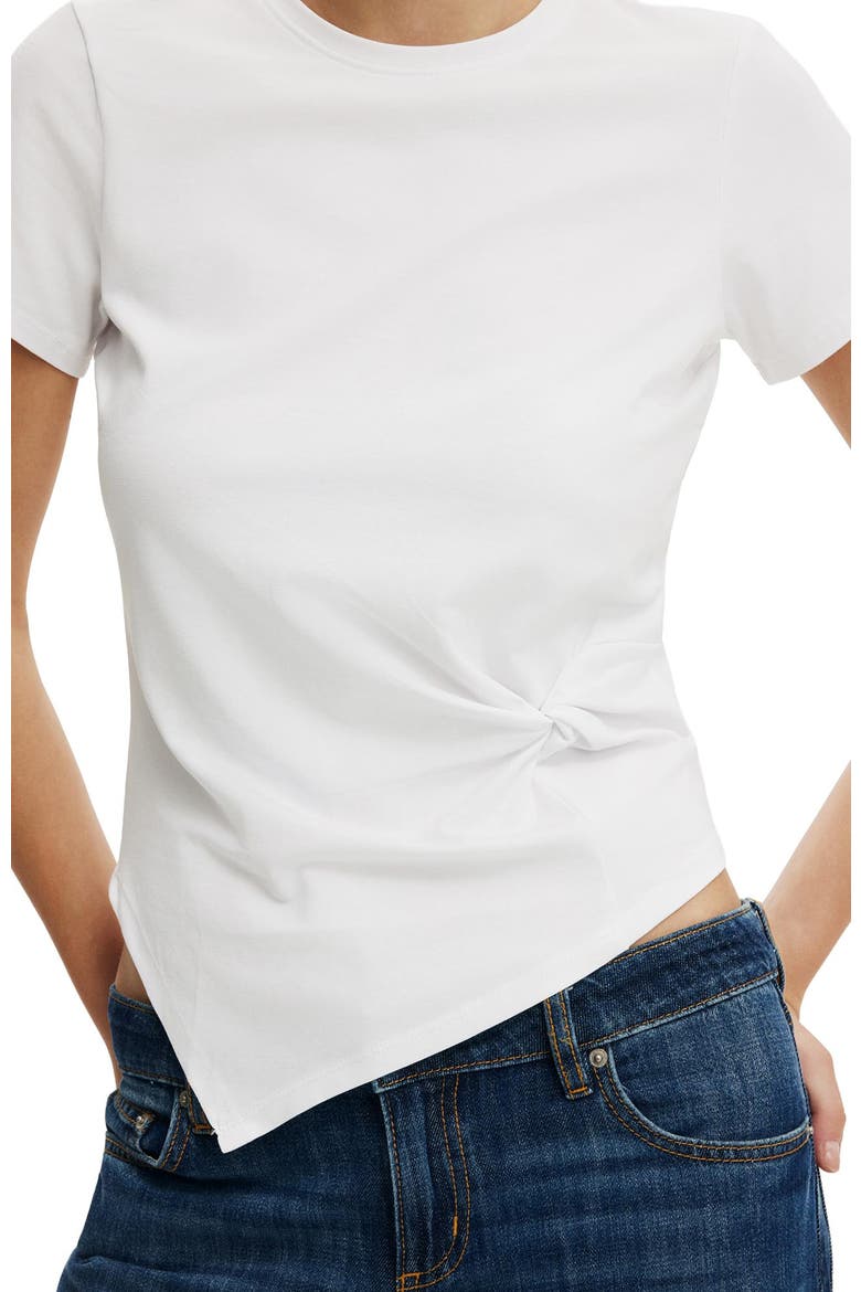 Women's Twist Short Sleeve Tee, Alternate, color, White