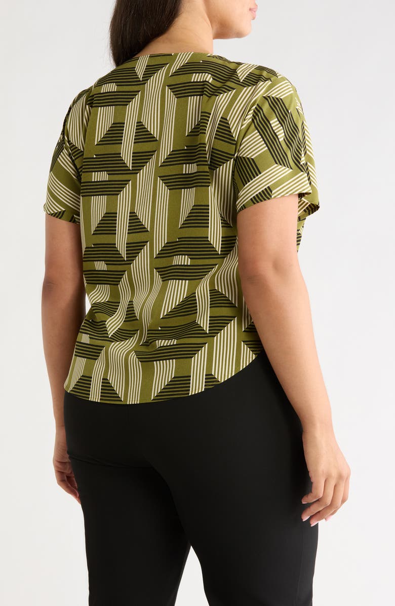 Anne Klein Printed Bateau Neck Top, Alternate, color, Bay Leaf Multi