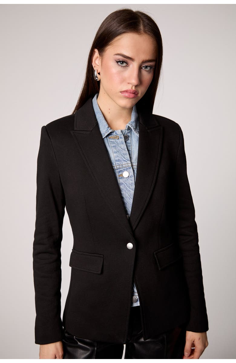 BLUE REVIVAL Helen Blazer with Removable Denim Insert, Alternate, color, Black / Denim
