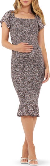 Cyprus Shirred Maternity Dress