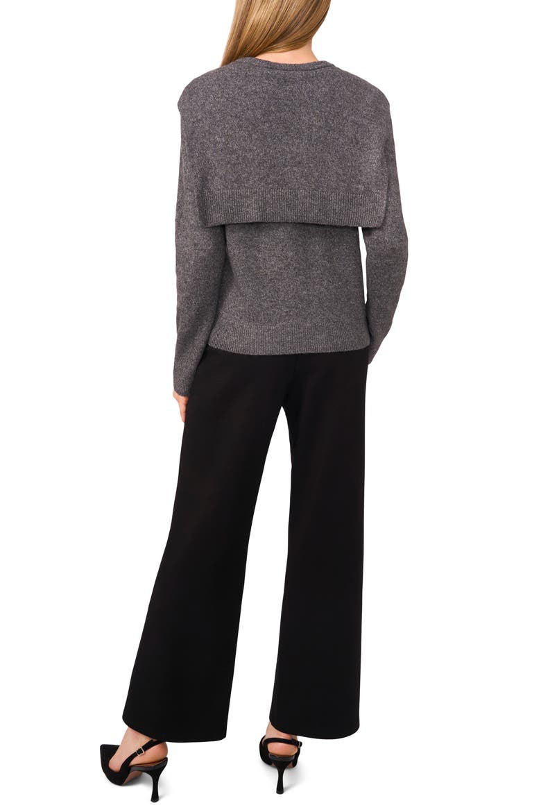 Shoulder Wrap Detail Sweater, Alternate, color, MEDIUM HEATHER GREY