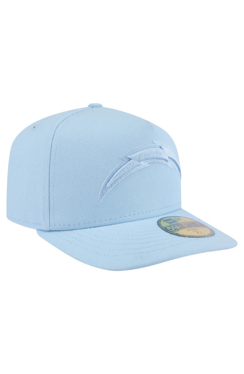 New Era Men's New Era Light Blue Los Angeles Chargers Color Pack A-Frame 59FIFTY Fitted Hat, Alternate, color, 