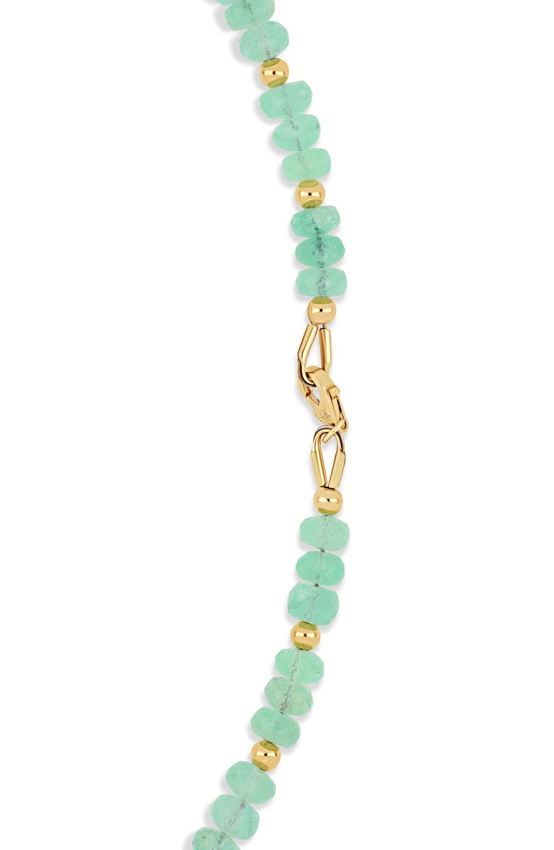 Bony Levy 14K Gold Iris Emerald Bead Statement Necklace, Alternate, color, Green