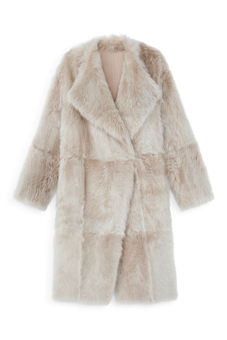 Reversible Genuine Shearling Coat, Alternate, color, DUNE