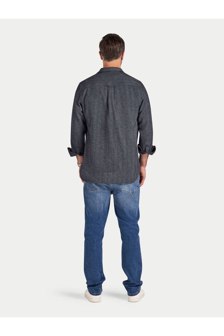 Long Sleeve Brushed Herringbone Shirt, Alternate, color, Charcoal