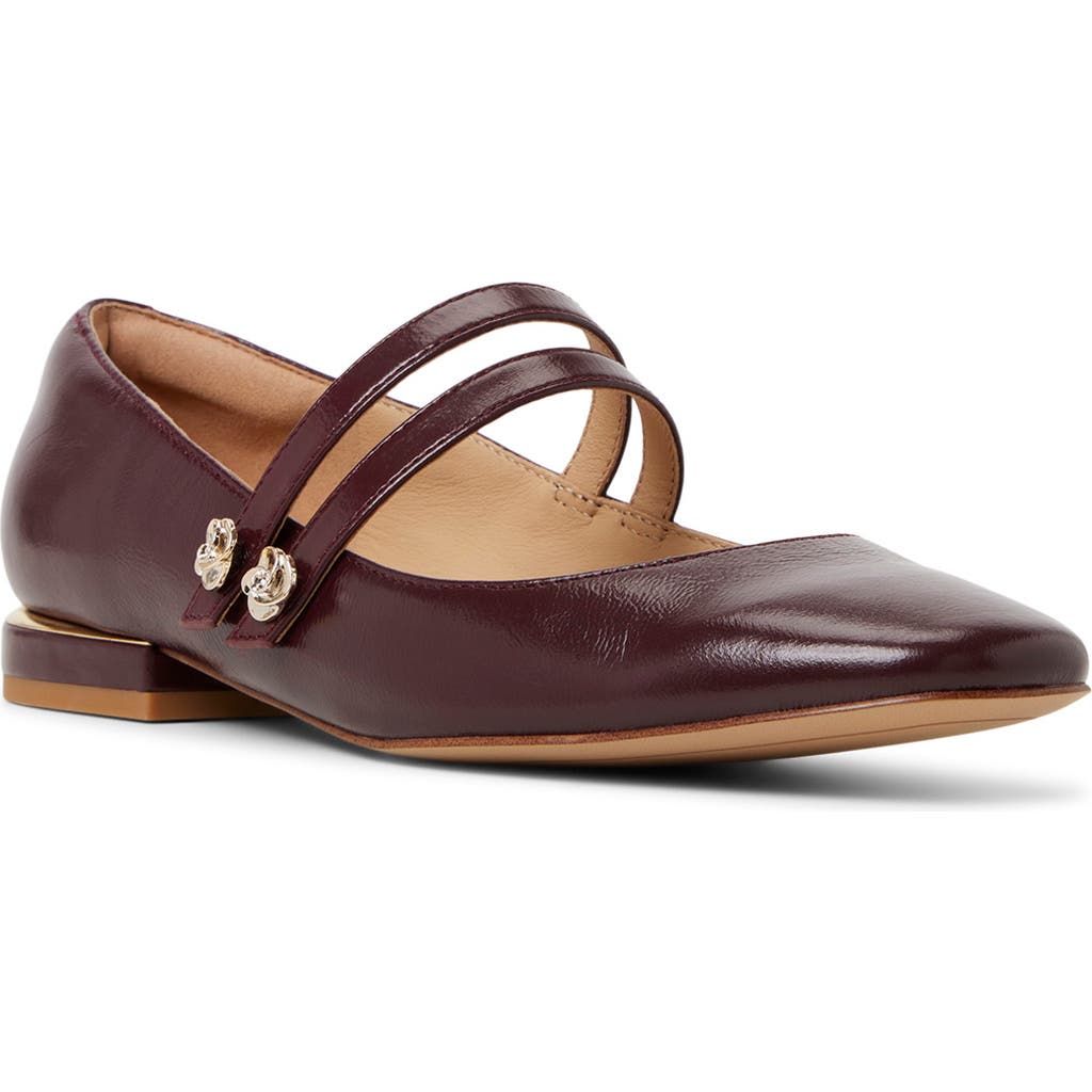 Ted Baker Maryam Mary Jane Flat In Burgundy