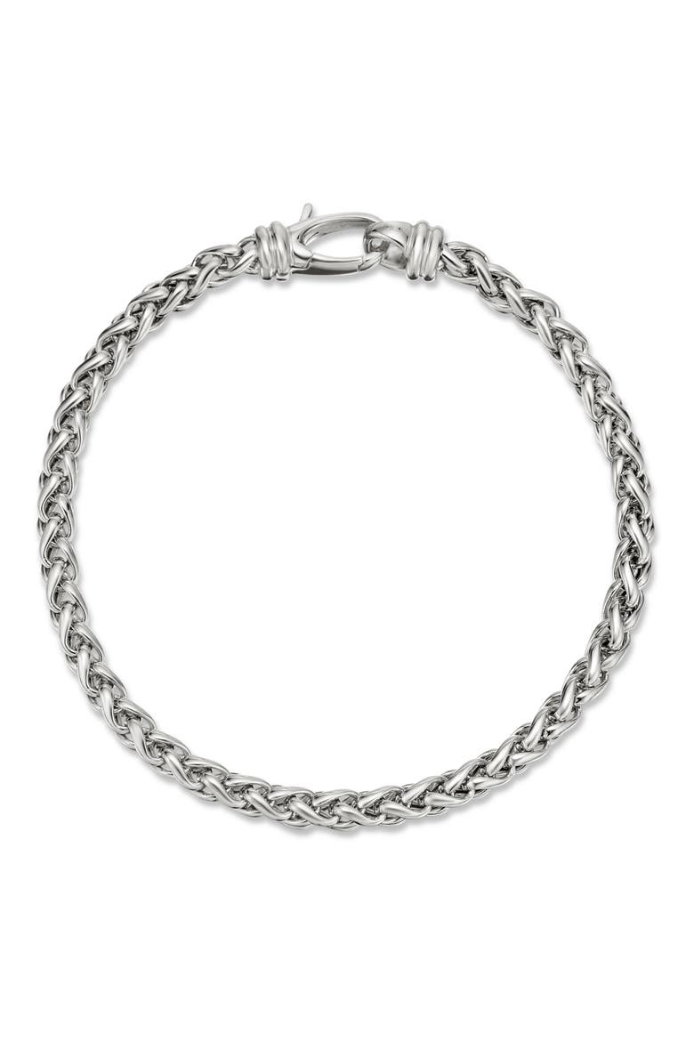 Wheat Chain Bracelet in Sterling Silver, 4mm, Alternate, color, SILVER