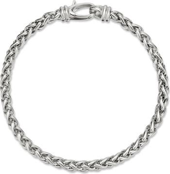 Wheat Chain Bracelet in Sterling Silver, 4mm