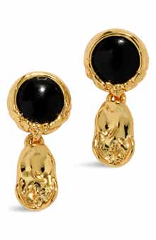 Alexis Bittar Brut Black Onyx Coin Drop Earrings