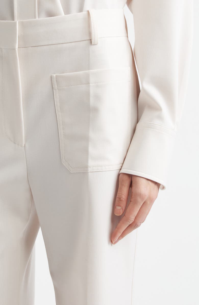 Victoria Beckham Alina High Waist Stretch Flare Leg Pants, Alternate, color, Bone