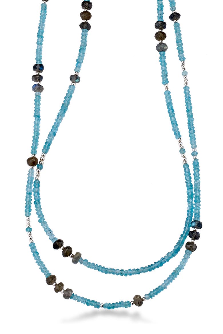 Beaded Labradorite & Chalcedony Layered Necklace, Main, color, AQUA MULTI