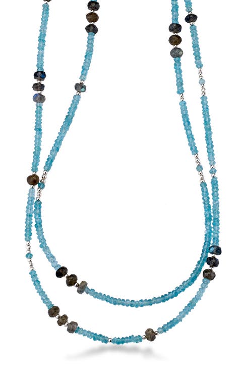 Beaded Labradorite & Chalcedony Layered Necklace