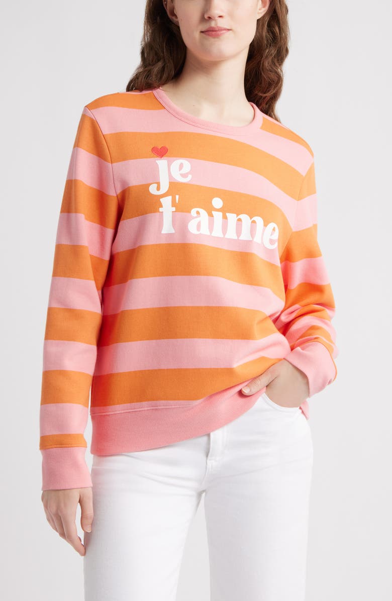 Caslon<sup>®</sup> Stripe Graphic Sweatshirt, Main, color,