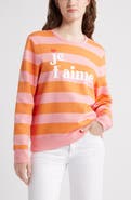 Caslon® Stripe Graphic Sweatshirt