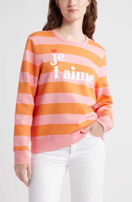 Caslon® Stripe Graphic Sweatshirt