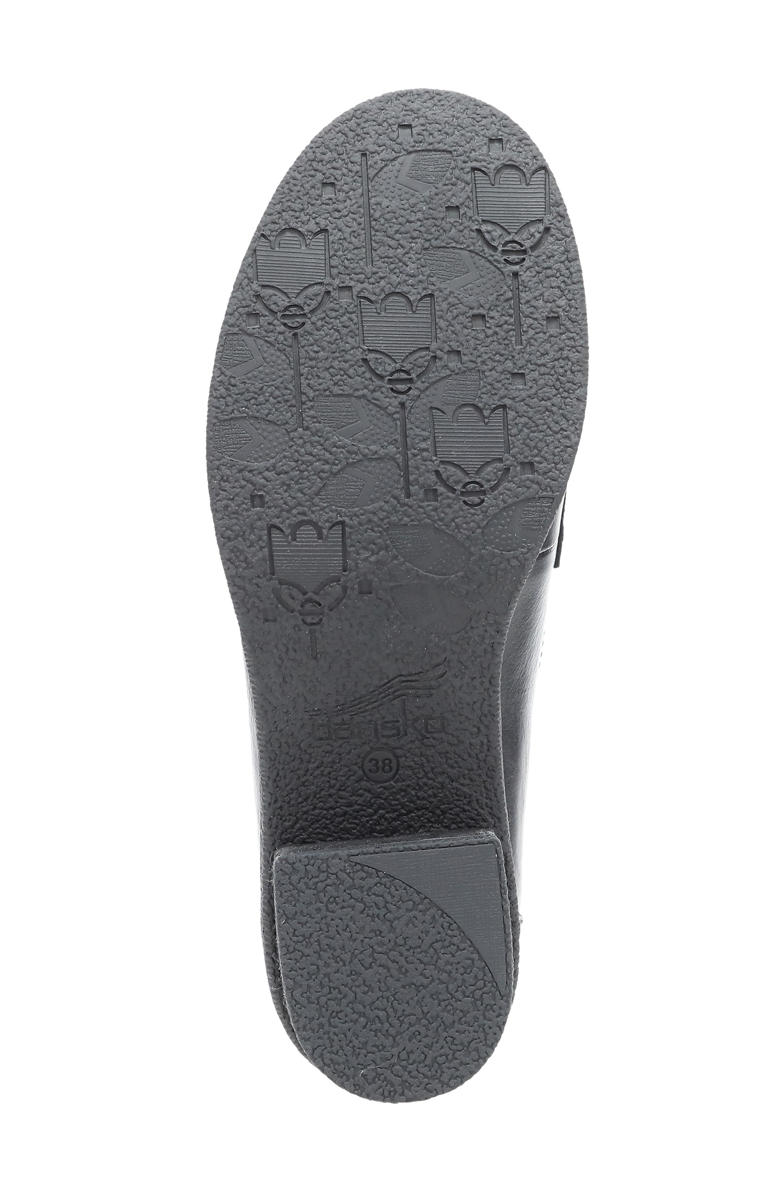 Dansko Danica Waterproof Penny Loafer Pump, Alternate, color, Black Waterproof Burnished