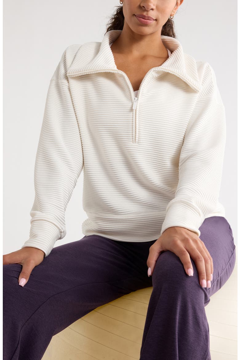 Ottoman Half Zip Pullover, Alternate, color, IVORY EGRET