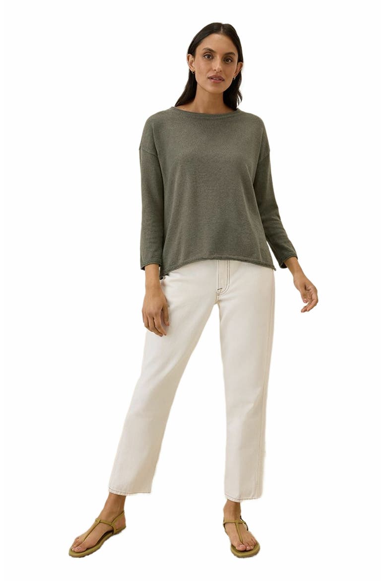 Organic Cotton Classic Fine Knit Wide Neck Sweater, Alternate, color, Castor Grey Heather