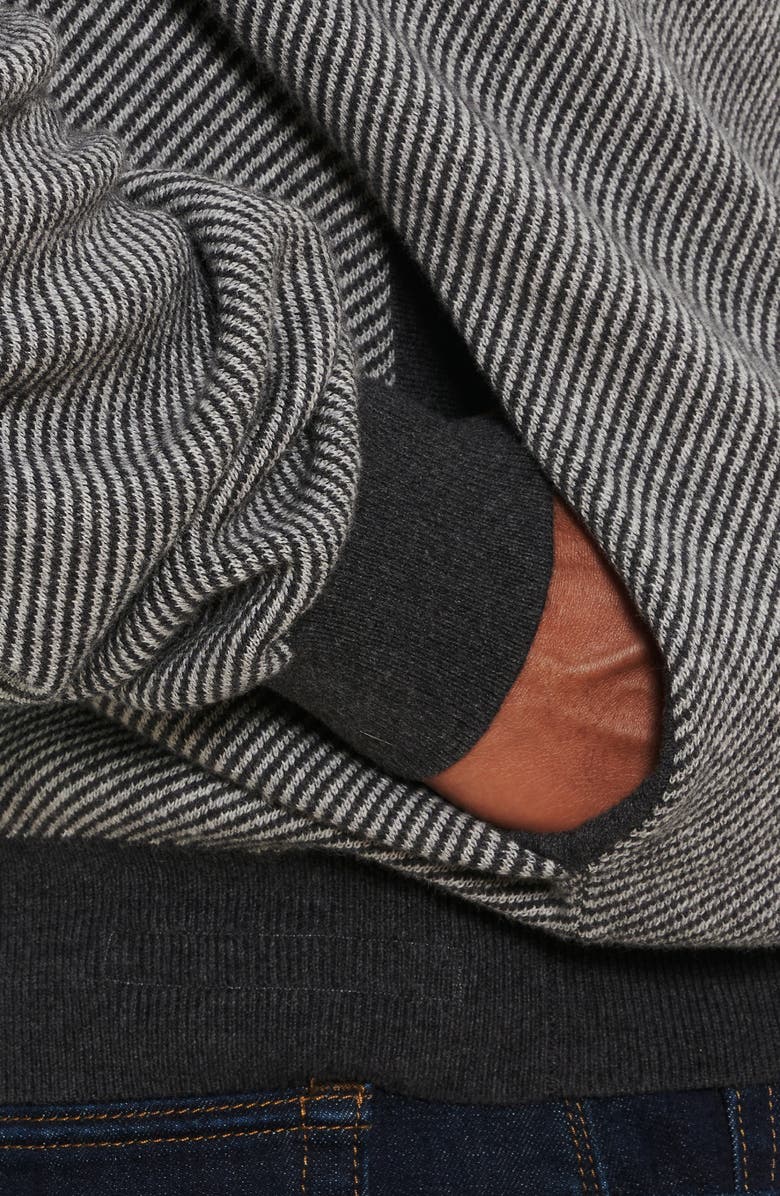 Robert Graham Draco Stripe Cotton & Cashmere Zip Hoodie, Alternate, color, 