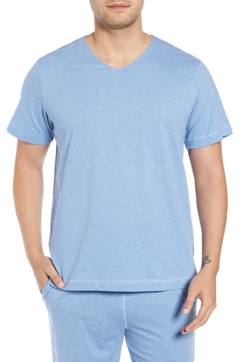 V-Neck Peruvian Pima Cotton T-Shirt, Main, color, BLUE