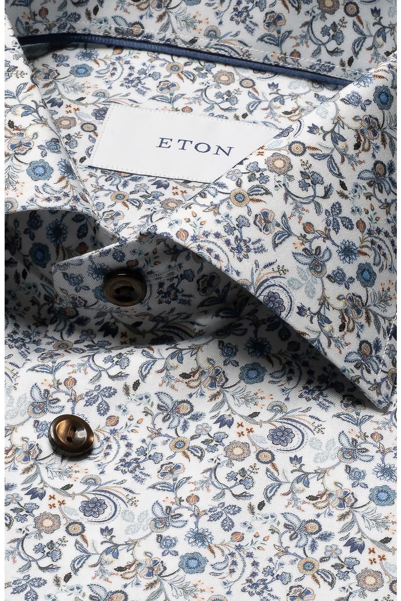 Slim Fit Floral Dress Shirt, Alternate, color, DARK BLUE