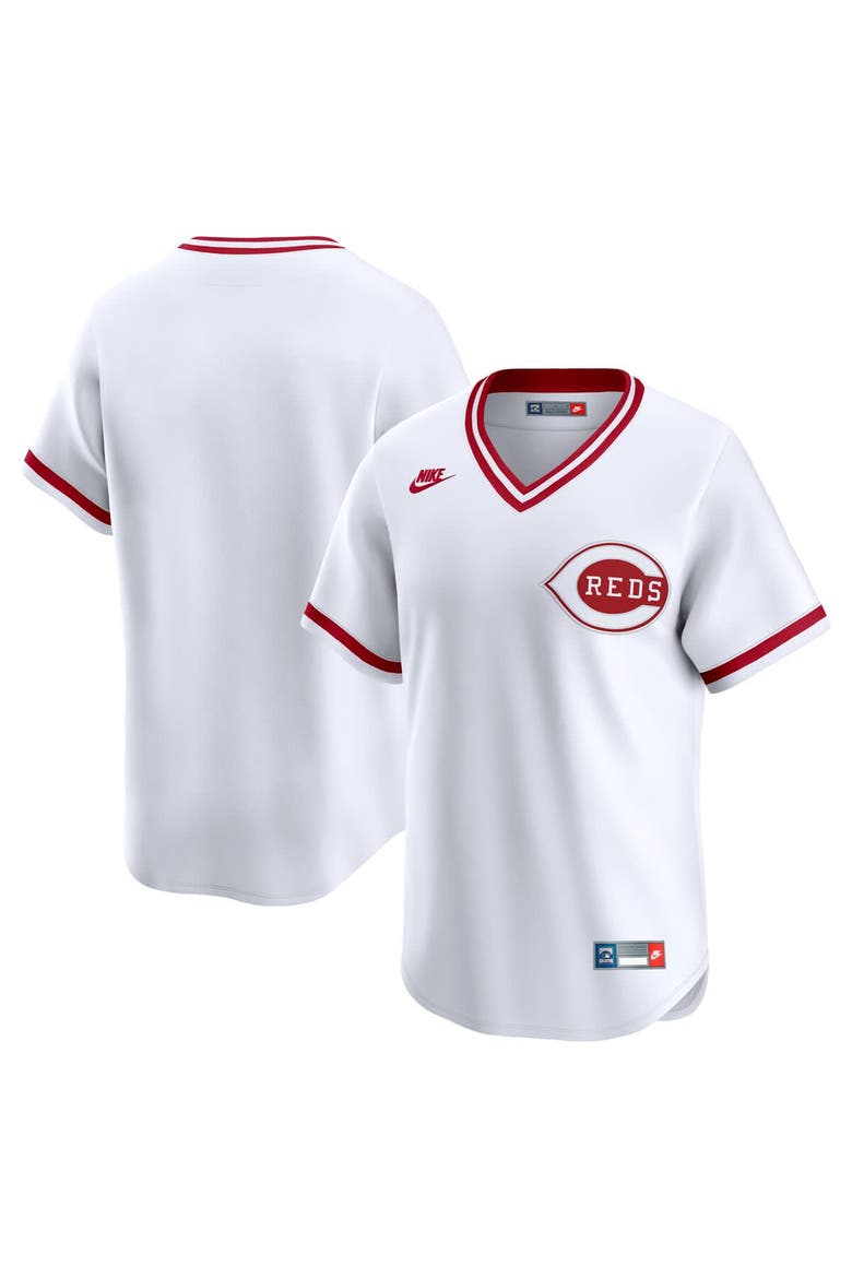 Men's Nike White Cincinnati Reds Throwback Cooperstown Collection Limited Jersey, Main, color, White